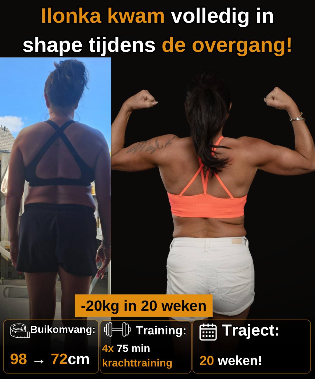 Ilonka kwam volledig in shape tijdens de overgang, 20 kg eraf in 20 weken